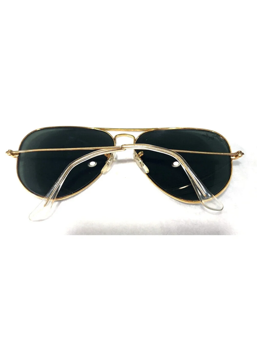 Ray Ban B&L Vintage Gold Metal Green Aviator Sunglasses 58-14 USA Exc Lenses